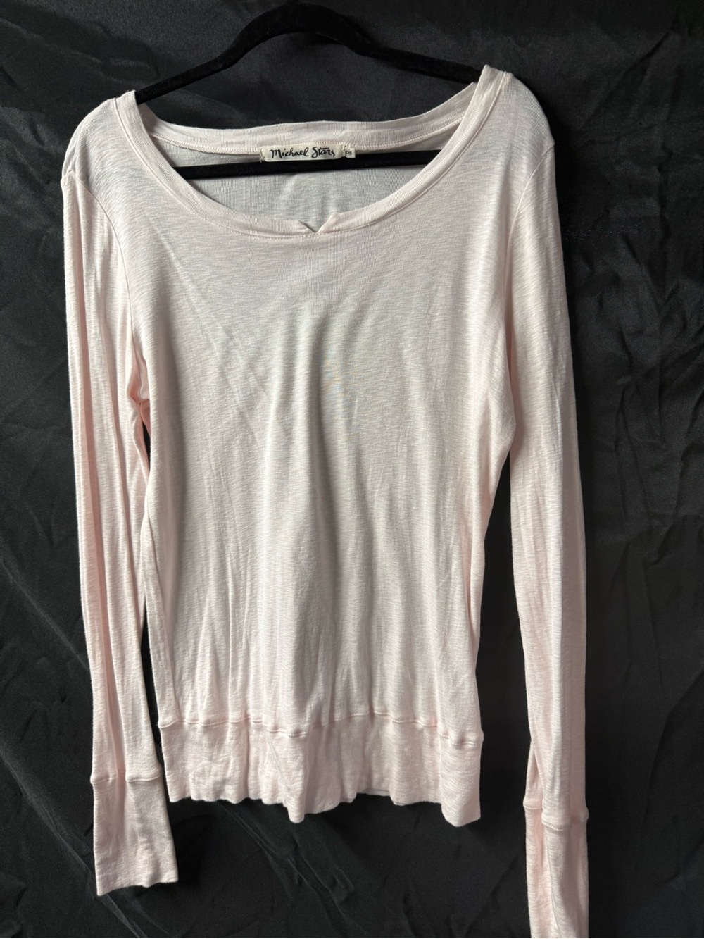 Michael Stars Pale Pink Lightweight Long Sleeve Scoop Top size OS
